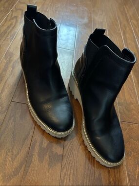 Dolce Vita Black Chelsea Lug Sole Ankle Boots